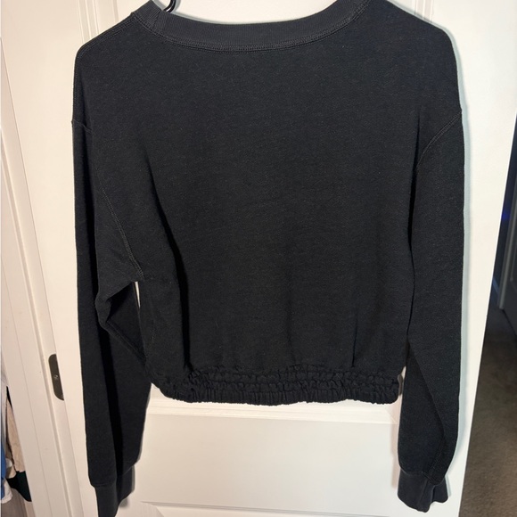 Abercrombie & Fitch Charcoal Cropped Sweatshirt - Picture 3 of 3